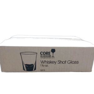 Core Glassware Whiskey Shot Glasses 1.5 Oz. 12 pc. New sealed in a box. 